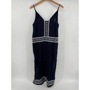 Seafolly Brightfolk Embroidered Linen Slip Dress Size S